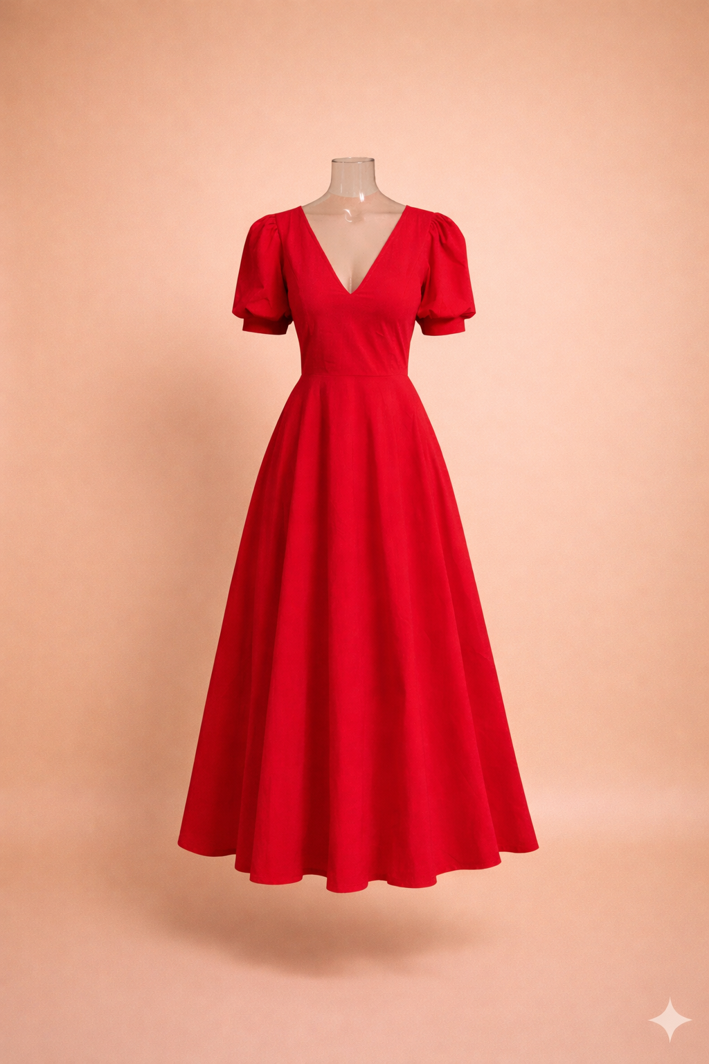 Red Pleated Maxi Dress