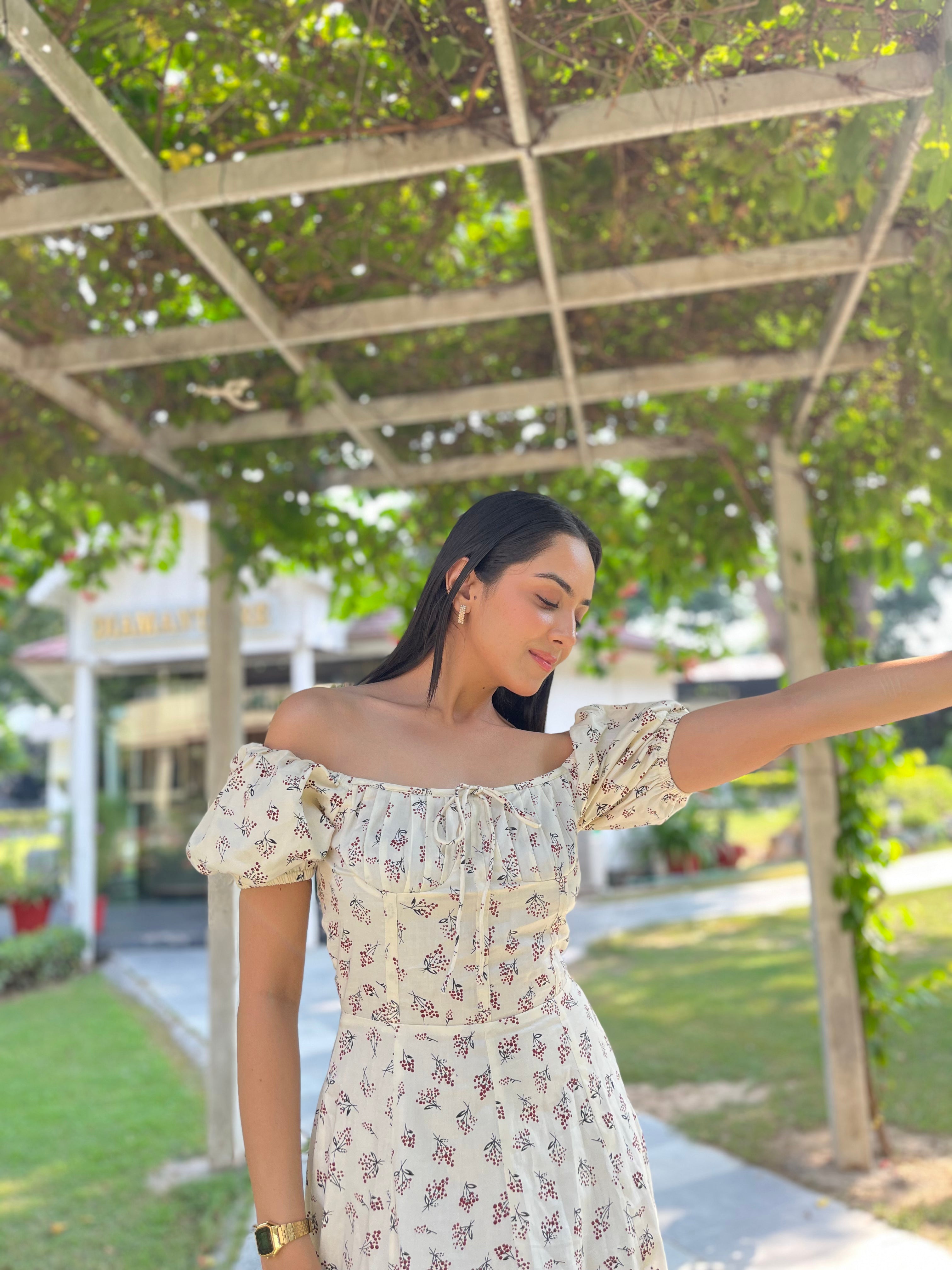 Vintage Floral Midi Dress