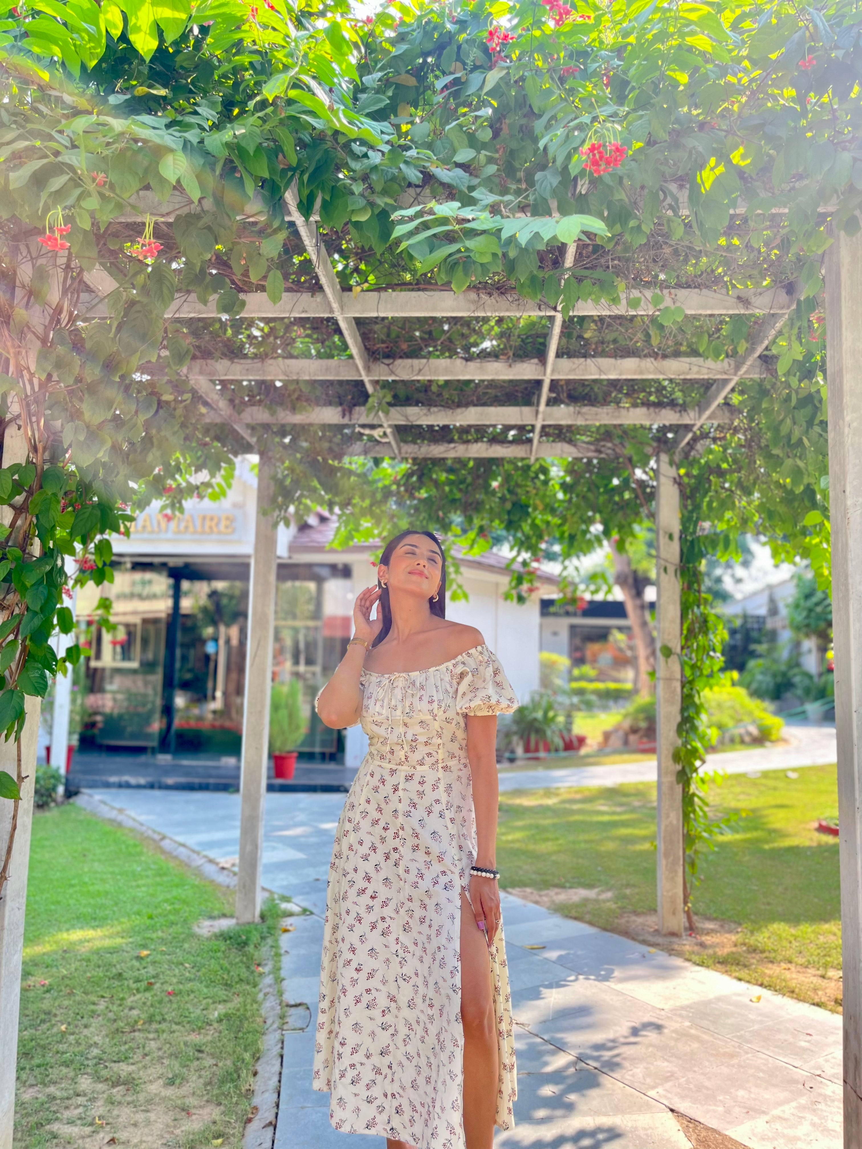 Vintage Floral Midi Dress