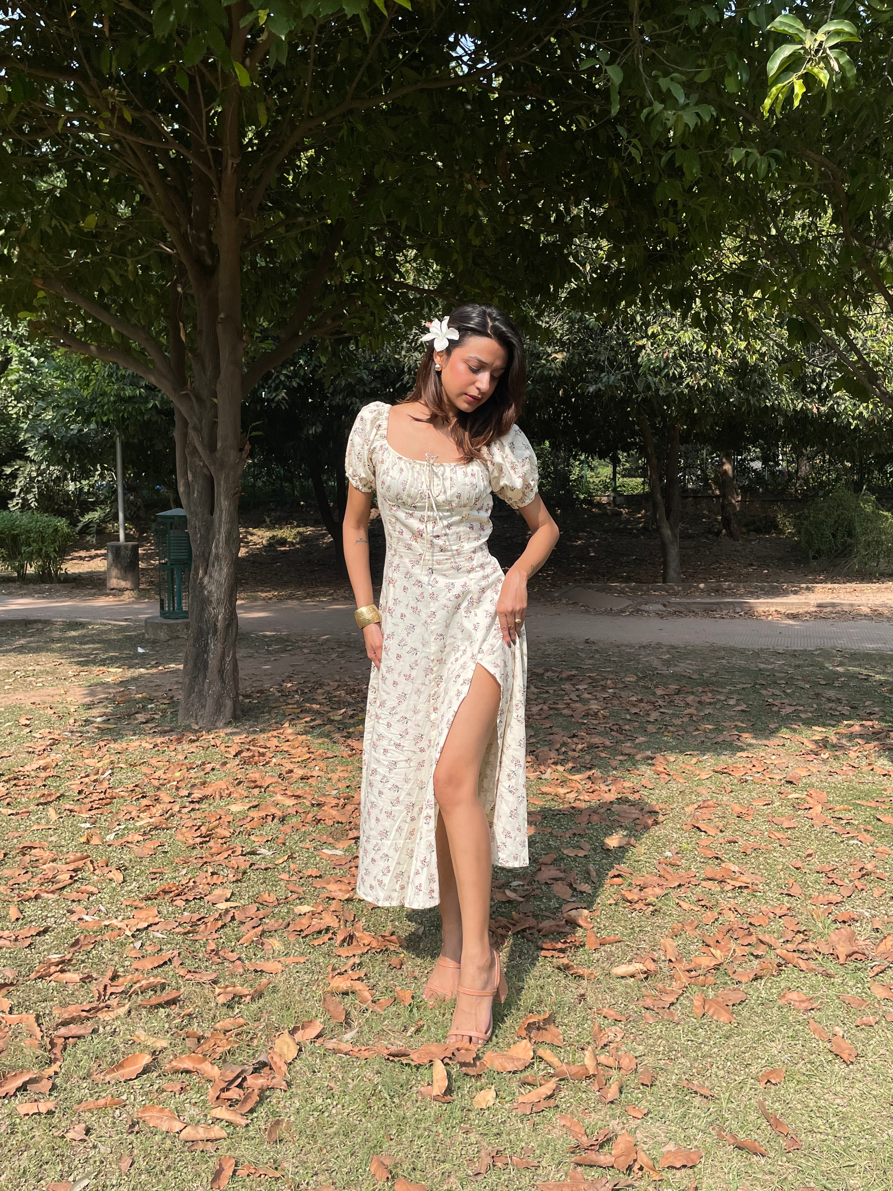 Vintage Floral Midi Dress