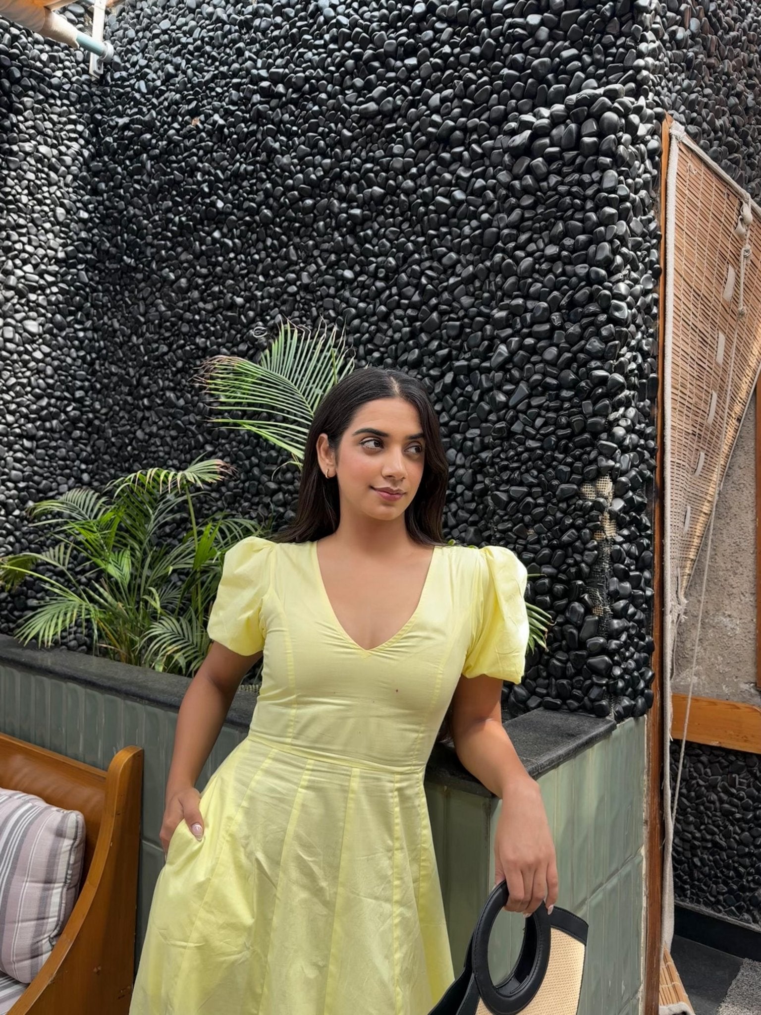 Butter Yellow Pleated Maxi Dress - ODDNY