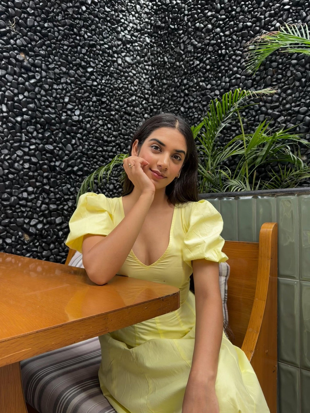 Butter Yellow Pleated Maxi Dress - ODDNY