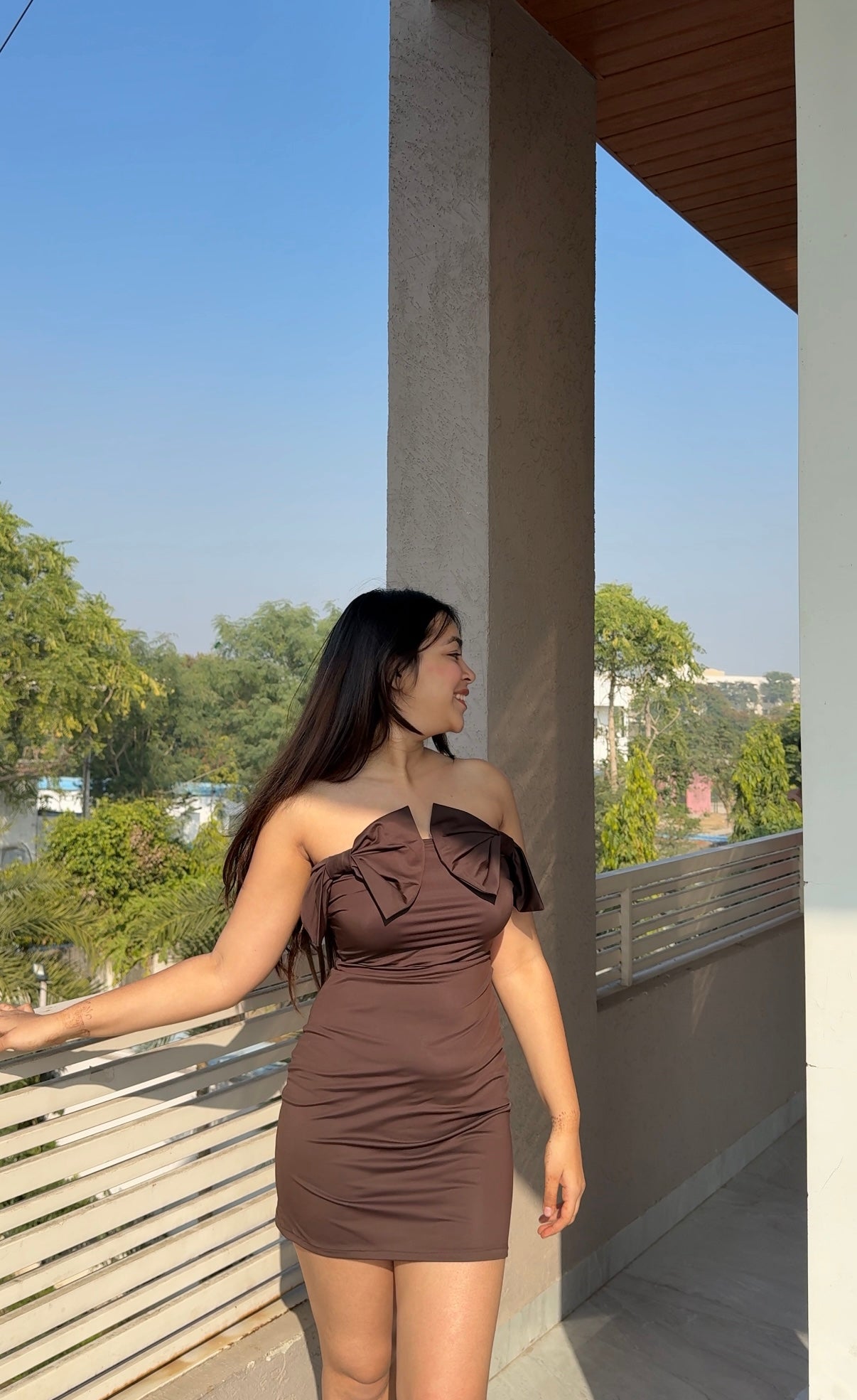 Cocoa Bow Dress - ODDNY