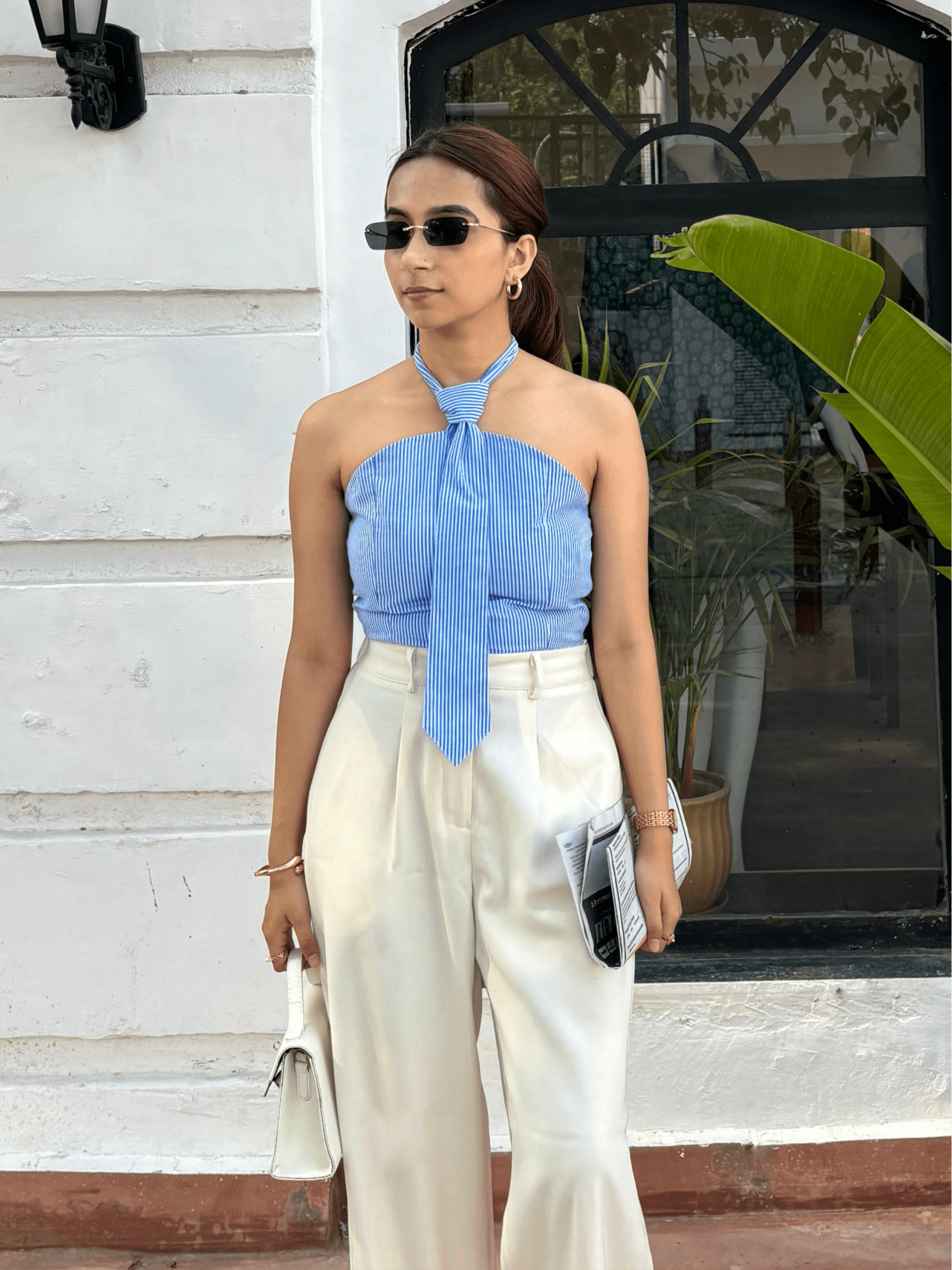 Striped Tie Top - ODDNY