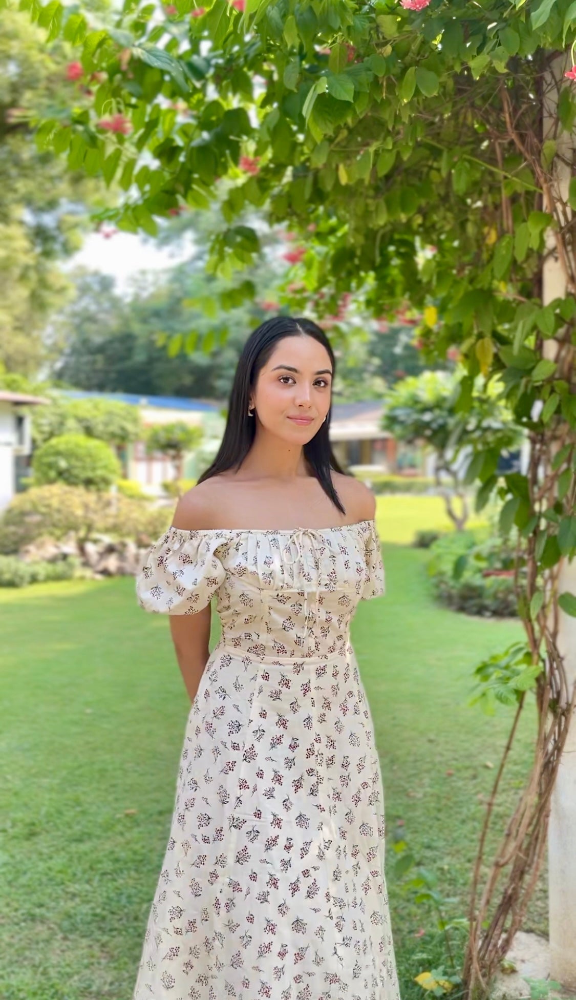 Vintage Floral Midi Dress - ODDNY